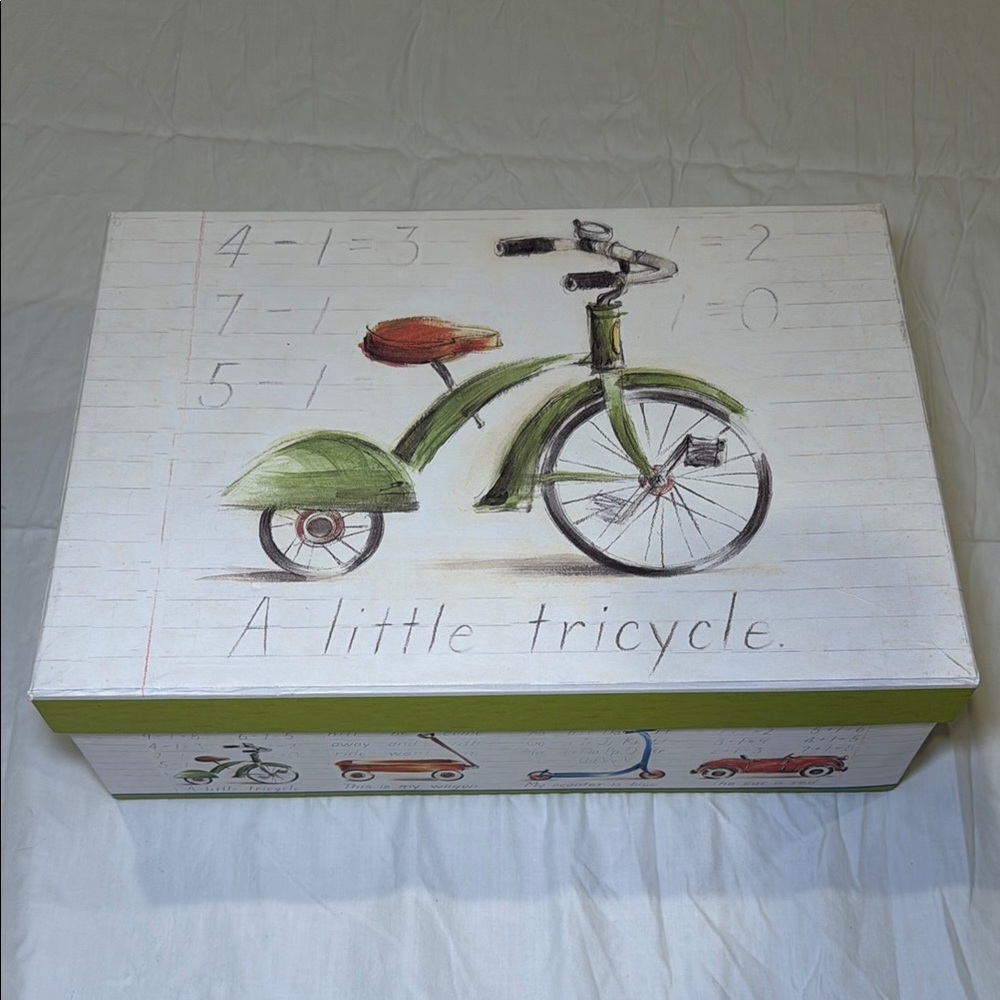 Michael’s Store A Little Tricycle Themed Storage Box for Keepsakes EUC Unused